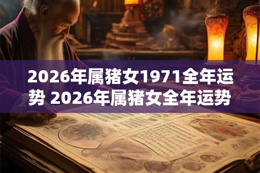 2026年属猪女1971全年运势 2026年属猪女全年运势如何