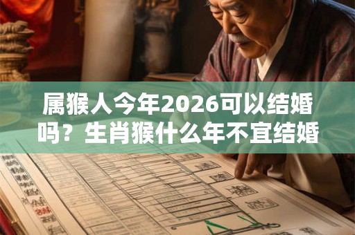 属猴人今年2026可以结婚吗？生肖猴什么年不宜结婚