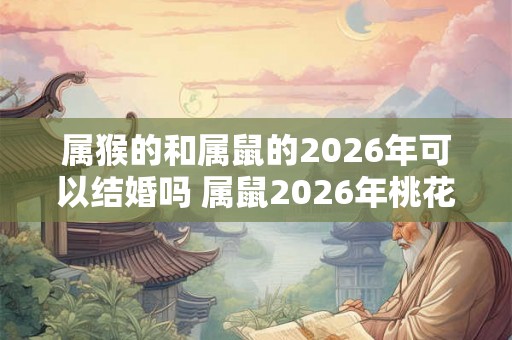 属猴的和属鼠的2026年可以结婚吗 属鼠2026年桃花运