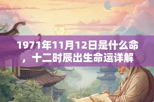 1971年11月12日是什么命，十二时辰出生命运详解