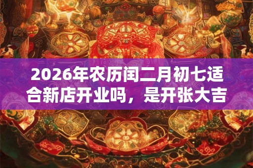 2026年农历闰二月初七适合新店开业吗，是开张大吉的日子吗？