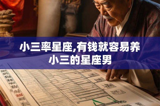 小三率星座,有钱就容易养小三的星座男