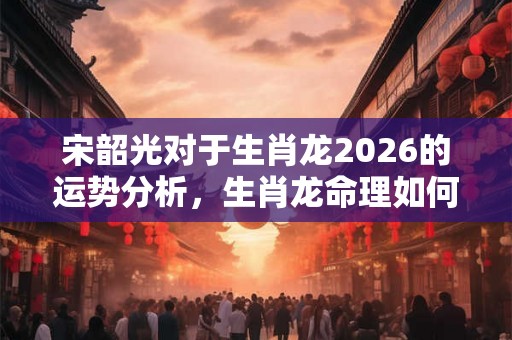 宋韶光对于生肖龙2026的运势分析，生肖龙命理如何？