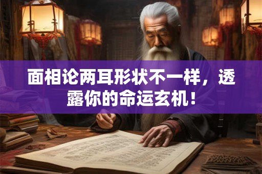 面相论两耳形状不一样，透露你的命运玄机！