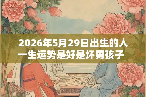 2026年5月29日出生的人一生运势是好是坏男孩子  一生能富贵吗