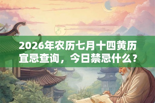 2026年农历七月十四黄历宜忌查询，今日禁忌什么？