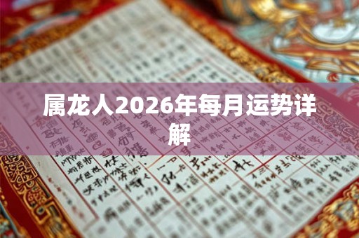 属龙人2026年每月运势详解 属龙人2026年每月运势详解