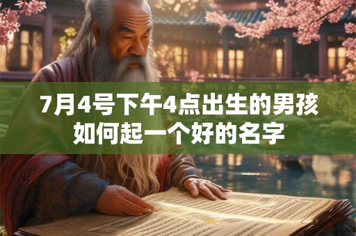 7月4号下午4点出生的男孩如何起一个好的名字
