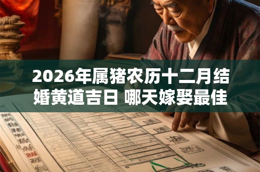 2026年属猪农历十二月结婚黄道吉日 哪天嫁娶最佳