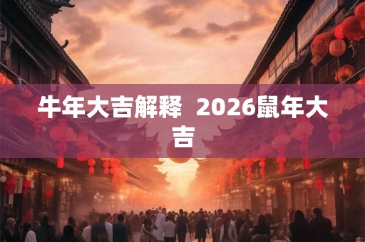 牛年大吉解释  2026鼠年大吉