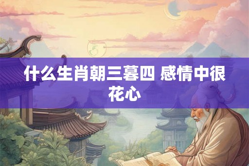什么生肖朝三暮四 感情中很花心