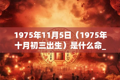 1975年11月5日（1975年十月初三出生）是什么命_命运如何