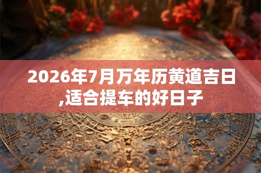 2026年7月万年历黄道吉日,适合提车的好日子