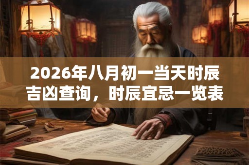 2026年八月初一当天时辰吉凶查询,时辰宜忌一览表 2026年八月初一当天时辰吉凶查询,时辰宜忌一览表