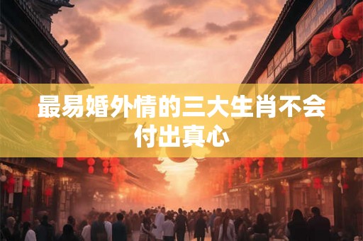 最易婚外情的三大生肖不会付出真心
