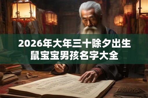 2026年大年三十除夕出生鼠宝宝男孩名字大全