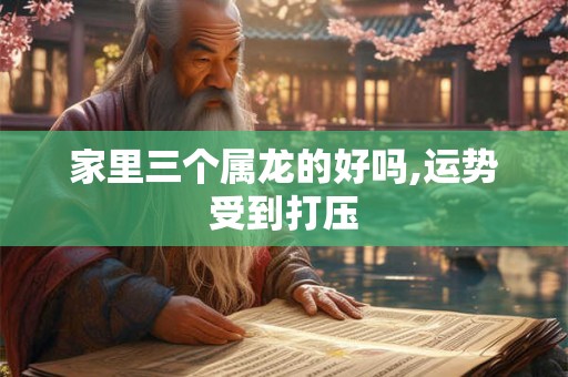 家里三个属龙的好吗,运势受到打压