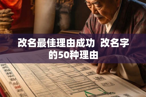 改名最佳理由成功  改名字的50种理由
