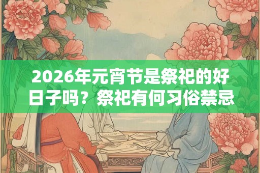 2026年元宵节是祭祀的好日子吗？祭祀有何习俗禁忌？