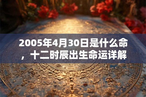 2005年4月30日是什么命，十二时辰出生命运详解