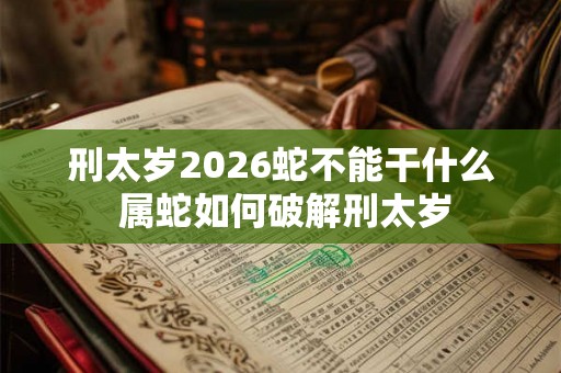 刑太岁2026蛇不能干什么 属蛇如何破解刑太岁