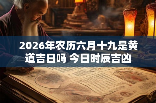 2026年农历六月十九是黄道吉日吗 今日时辰吉凶