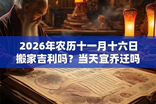 2026年农历十一月十六日搬家吉利吗?当天宜乔迁吗? 2026年农历十一月十六日搬家吉利吗?当天宜乔迁吗?