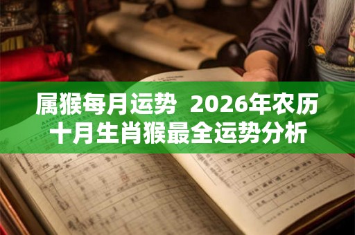 属猴每月运势  2026年农历十月生肖猴最全运势分析