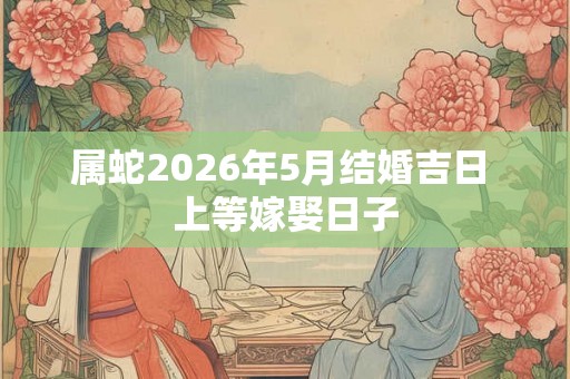 属蛇2026年5月结婚吉日 上等嫁娶日子