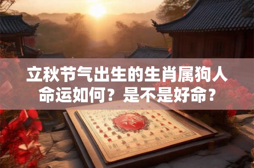 立秋节气出生的生肖属狗人命运如何?是不是好命? 立秋节气出生的生肖属狗人命运如何?是不是好命?