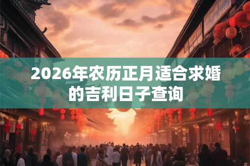 2026年农历正月适合求婚的吉利日子查询
