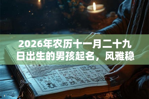 2026年农历十一月二十九日出生的男孩起名，风雅稳重的名字推荐