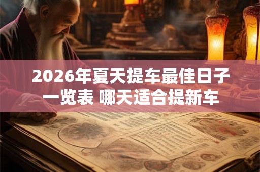 2026年夏天提车最佳日子一览表 哪天适合提新车