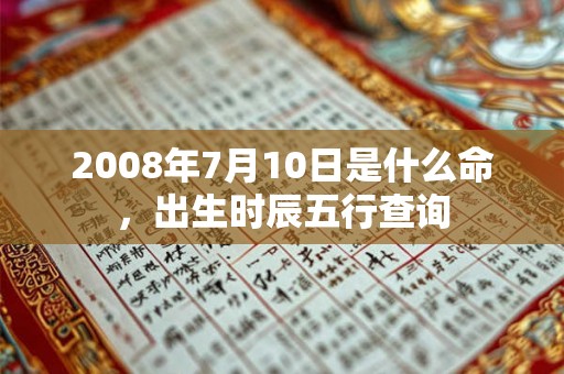 2008年7月10日是什么命，出生时辰五行查询