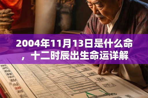 2004年11月13日是什么命，十二时辰出生命运详解