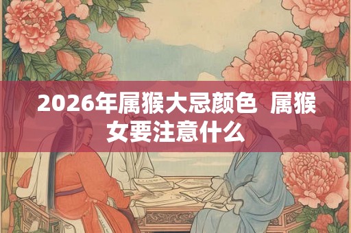 2026年属猴大忌颜色  属猴女要注意什么