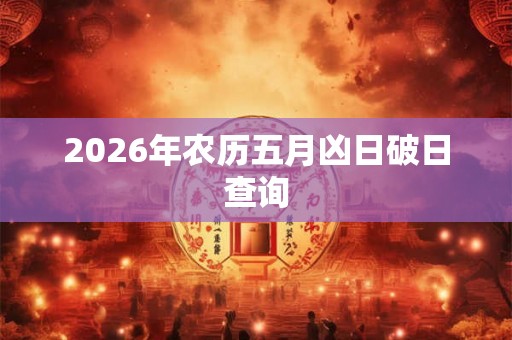 2026年农历五月凶日破日查询