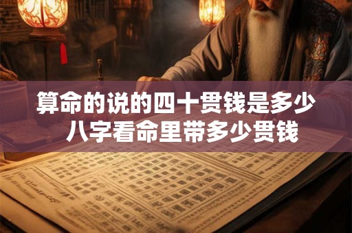 算命的说的四十贯钱是多少  八字看命里带多少贯钱