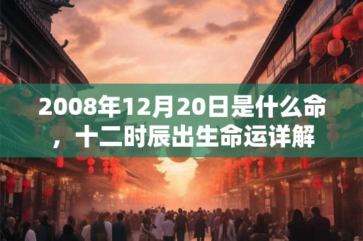 2008年12月20日是什么命，十二时辰出生命运详解