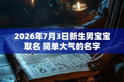 2026年7月3日新生男宝宝取名 简单大气的名字