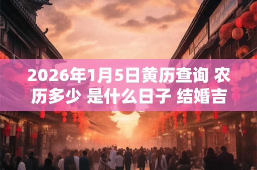 2026年1月5日黄历查询 农历多少 是什么日子 结婚吉时 2026年1月5日黄历查询 农历多少 是什么日子 结婚吉时