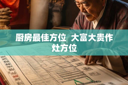 厨房最佳方位  大富大贵作灶方位