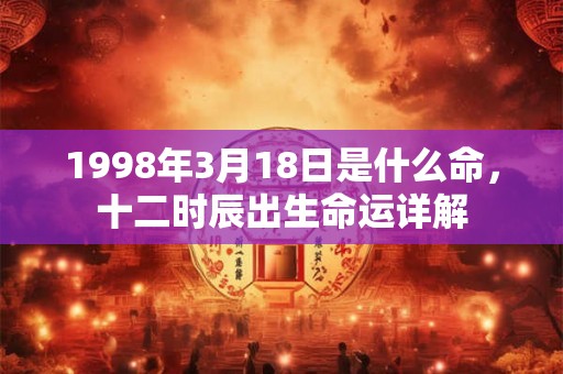 1998年3月18日是什么命，十二时辰出生命运详解