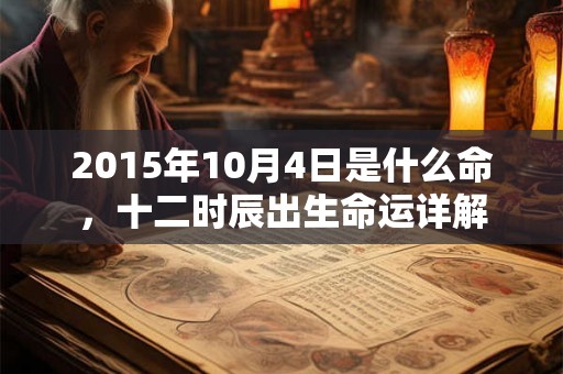 2015年10月4日是什么命，十二时辰出生命运详解