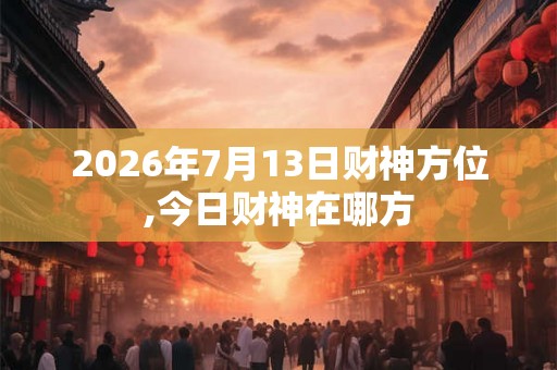 2026年7月13日财神方位,今日财神在哪方