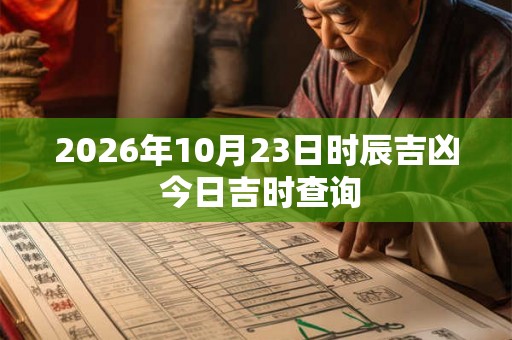 2026年10月23日时辰吉凶 今日吉时查询