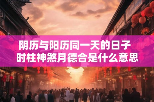 阴历与阳历同一天的日子  时柱神煞月德合是什么意思