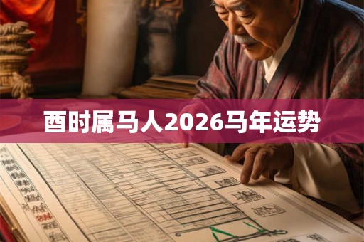 酉时属马人2026马年运势
