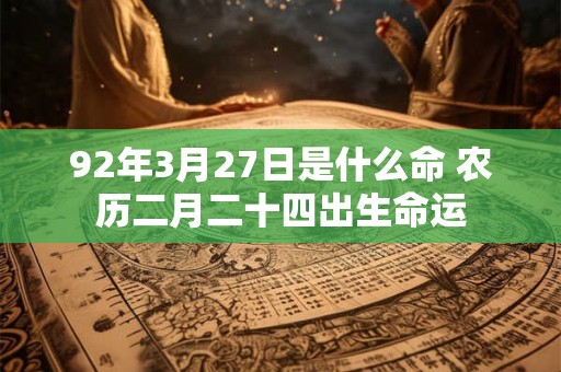 92年3月27日是什么命 农历二月二十四出生命运
