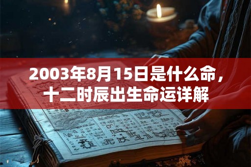 2003年8月15日是什么命，十二时辰出生命运详解